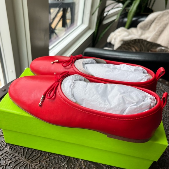 SAM EDELMAN ARI BALLET FLATS IN HEIRLOOM RED LEATHER 7.5 - Picture 5 of 9